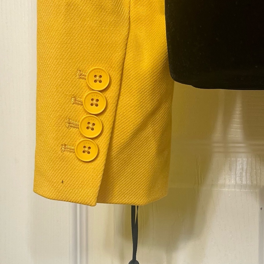 NWT DKNY Yellow Double-Breasted Blazer Size Small - Picture 5 of 12